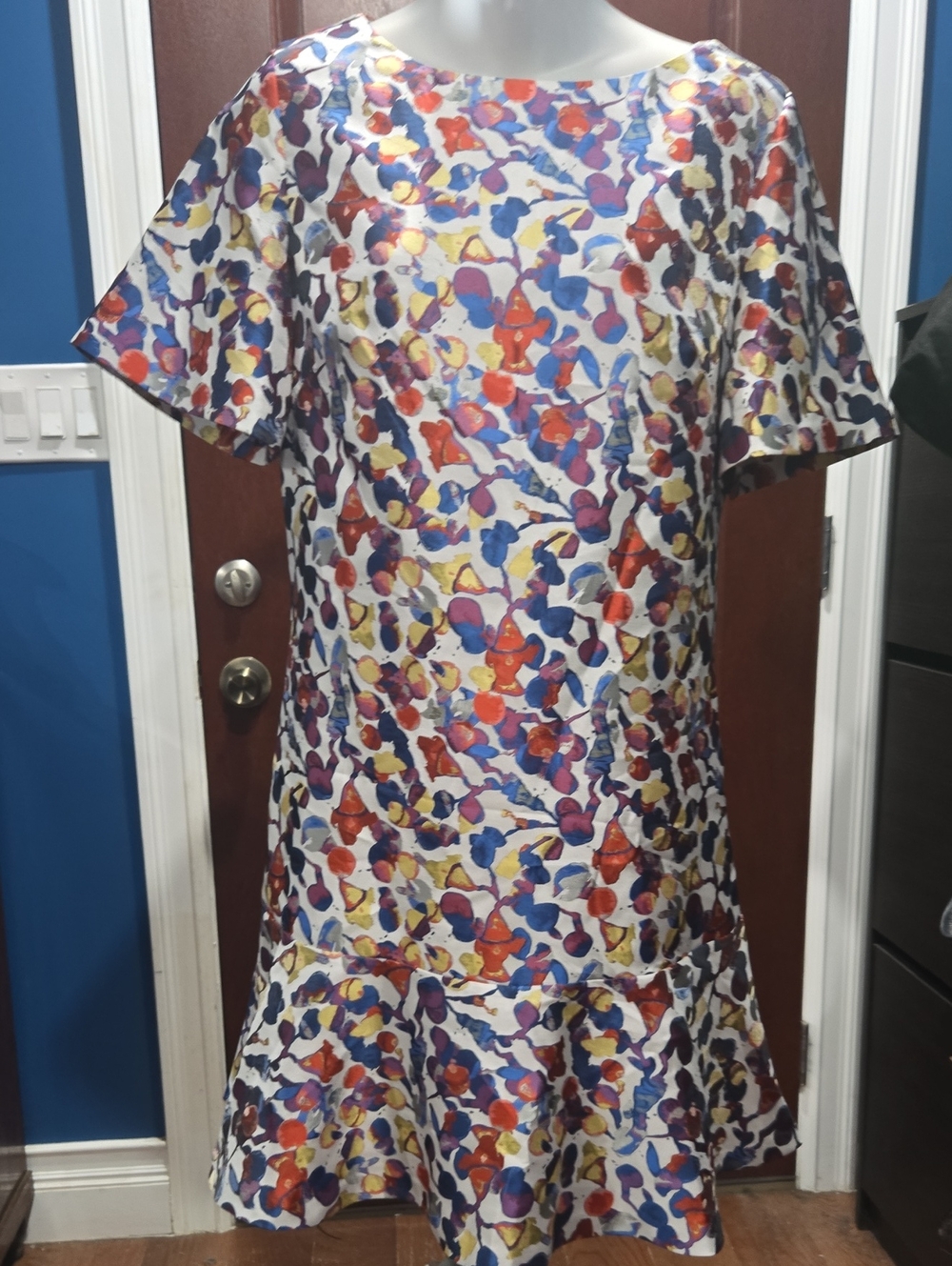 Alton Gray Mini Dress Women Classic Colored Geometric Sz 8 NWT